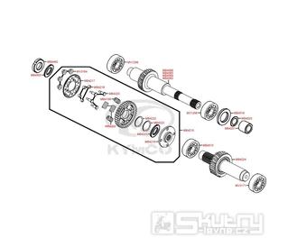 E09 Předlohový hřídel a hřídel pohonu - Kymco MyRoad 700i ABS SAADAB