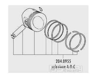 Pístní sada Polini (B) - Piaggio/Vespa 125 ccm 4T,  Ø 61 mm