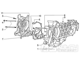 T2 Skříň klikové hřídele - Gilera Runner VXR 200 4T (ZAPM24300...)