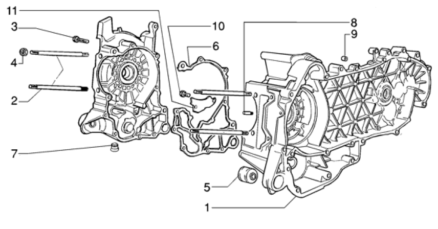 T2 Skříň klikové hřídele - Gilera Runner VXR 200 4T (ZAPM24300...)