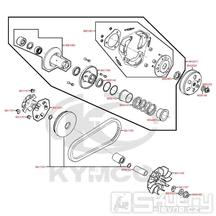 E06 Variátor / Řemen variátoru / Spojka - Kymco DJ 125 S KN25GA