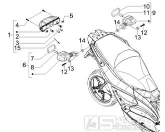 6.04 Zadní světlo a blinkry - Gilera Runner 50 PureJet ST 2008 (ZAPC46200)