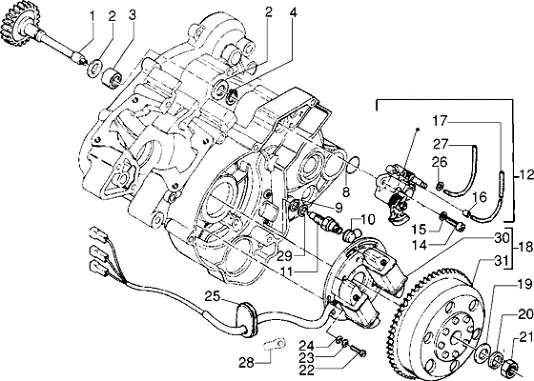 T11 Magneto dobíjení - Gilera RK 50 (VTBC 08000 0001001)