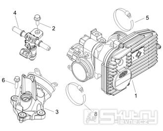 1.36 Škrtící klapka, vstřikovač - Gilera Nexus 250 4T LC 2006 (ZAPM35300)