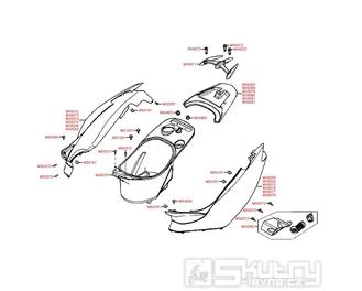 F13 Zadní kapotáž / Úložný prostor pro přilbu - Kymco Super 9 LC 50