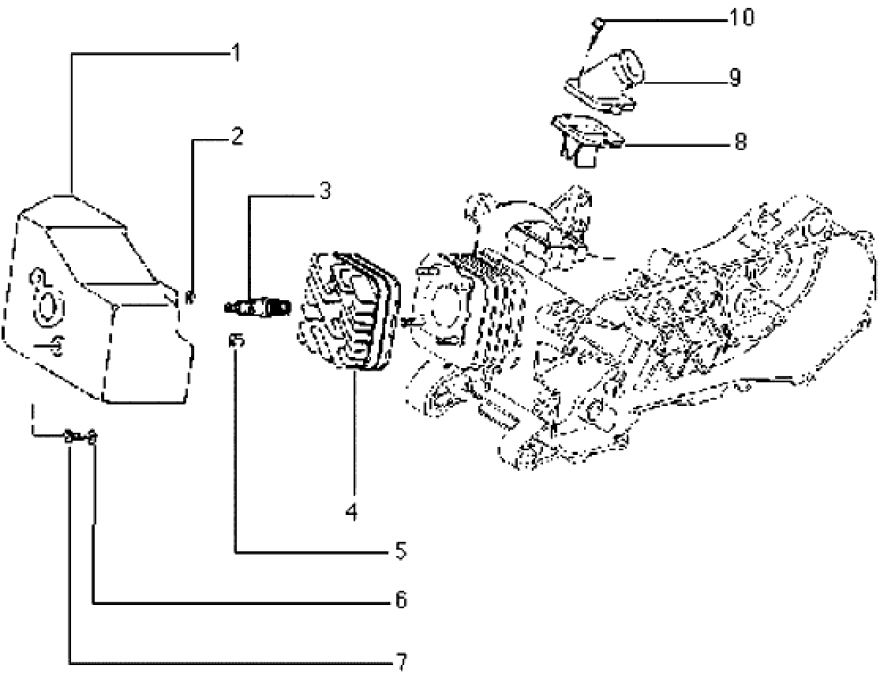 T5 Hlava válce, kryt chlazení motoru - Gilera Storm 50ccm 1998-2005 (TEC2T...)