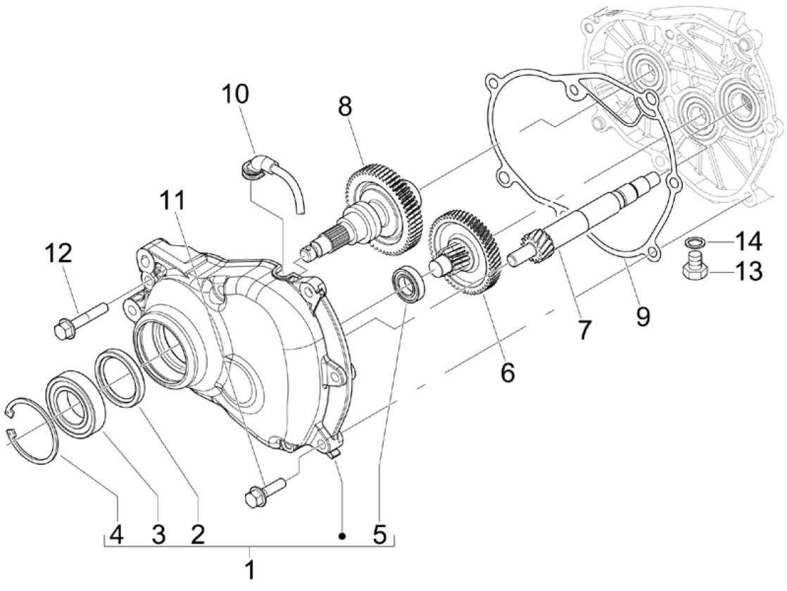 1.25 Převodovka - Gilera Runner 200 ST 4T LC 2008-2011 (ZAPM46401)