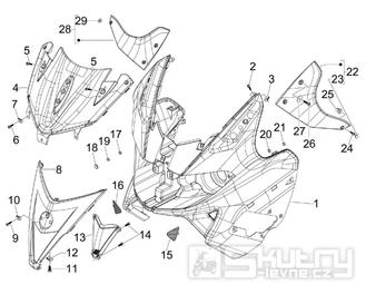 2.26 Přední plast, kapotáž - Gilera Nexus 300ie 4T LC 2009-2011 (ZAPM35600)