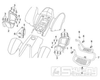 2.31 Středový plast, kapotáž, stupačky - Gilera Oregon 250 2007-2009 (RGEYN25D5)