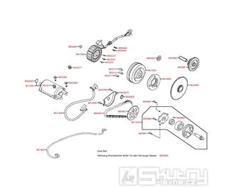 E06 Magneto dobíjení / olejové čerpadlo / startér - Kymco MXU 250 S