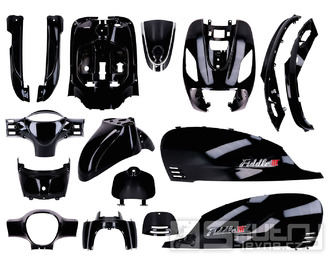 Sada kapotáže základová černá 16 dílů pro SYM Fiddle 3 r. 2014-2020