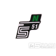 Nápis S51 N samolepicí fólie zelená pro Simson S51 / S51 Enduro