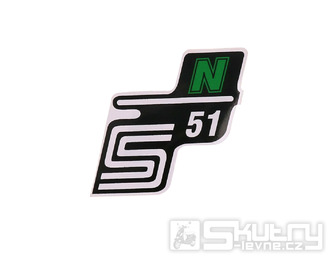 Nápis S51 N samolepicí fólie zelená pro Simson S51 / S51 Enduro