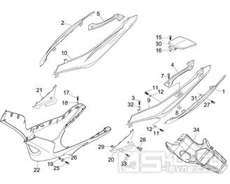 2.32 Boční kapotáž, spojler - Gilera Nexus 250 4T LC 2007 (ZAPM35300)