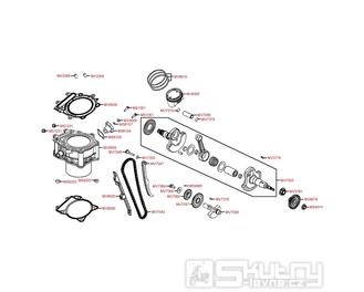 E04 Válec, kliková hřídel, rozvodový řetěz - Kymco MXU 450i LOF LC90CE