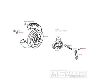 F08 Zadní kolo s brzdou - Kymco Yager 50 (Spacer 50)
