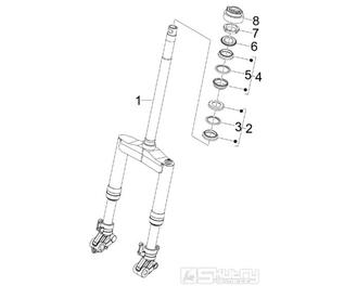 4.02 Přední kyvná vidlice, ložiska řízení - Gilera Runner 50 SP -SC- 2006 (ZAPC461000)