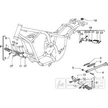 T19 Rám, stupačky a boční stojan - Gilera Eaglet automat do 2005 (ZAPC09000...)