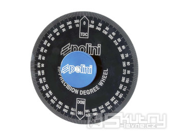 Úhloměr Polini hliníkový Ø 220 mm včetně adaptéru