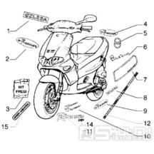 T26 Samolepky, loga, polepy - Gilera Runner 50 do roku 1999 (ZAPC14000)