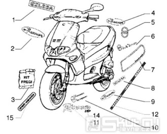 T26 Samolepky, loga, polepy - Gilera Runner 50 do roku 1999 (ZAPC14000)