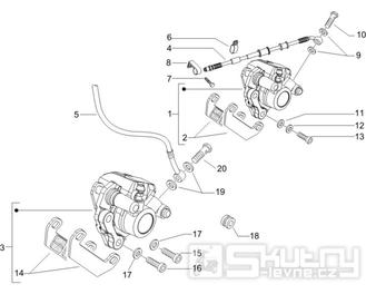 5.01 Brzdový třmen, destičky - Gilera Runner 50 PureJet 2005-2006 UK (ZAPC46200)