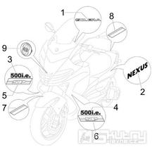 2.38 Samolepky, loga - Gilera Nexus 500 SP 4T LC 2006-2007 (ZAPM35200)