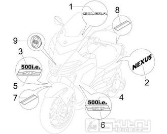 2.38 Samolepky, loga - Gilera Nexus 500 SP 4T LC 2006-2007 (ZAPM35200)