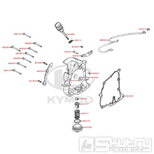 E04 Pravý kryt klikové skříně pro Kymco Super 8 125 [LC2U82000] (KL25CA) KC125T-B