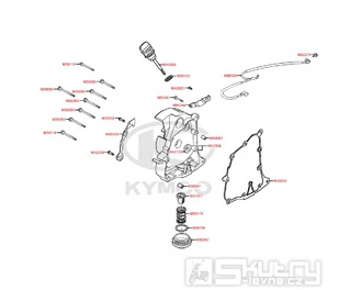 E04 Pravý kryt klikové skříně pro Kymco Super 8 125 [LC2U82000] (KL25CA) KC125T-B