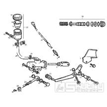 T20 Zadní brzdový pedál, hlavní brzdový válec, nádobka brzdové kapaliny - Gilera GPR 50ccm do 2005 (ZAPCGPRREB...)