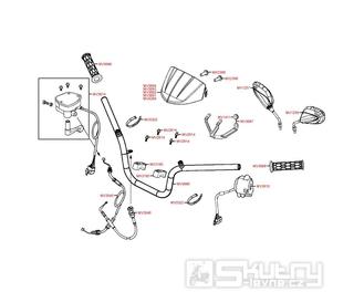 F03 Gripy / Zrcátka / Řidítka / Přední kapotáž - Kymco MXU 500 4WD