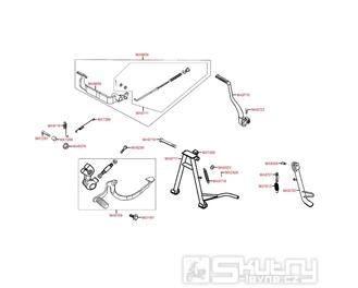 F15 Hlavní stojan / Boční stojan / Nakopávací páka / Řadící páka - Kymco PULSAR 125 M