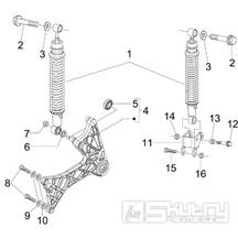 4.10 Zadní tlumič - Gilera Nexus 300ie 4T LC 2009-2011 (ZAPM35600)