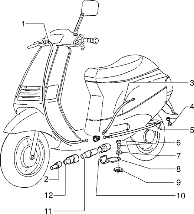 T34 Plynové lanko - Gilera Easy Moving 50ccm 2T AC (SSP2T0001001...)