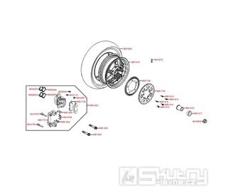 F08 Zadní kolo s brzdou - Kymco Downtown 300i ABS SK60AB