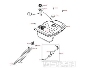 F10 Nádrž / palivový kohoutek - Kymco Agility 50 City 4T