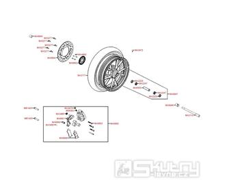 F07 Přední kolo, brzdový třmen a kotouč - Kymco People GT 300i