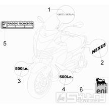 2.38 Samolepky, loga - Gilera Nexus 500 4T LC 2009-2011 (ZAPM35200)