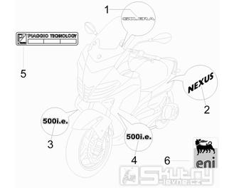 2.38 Samolepky, loga - Gilera Nexus 500 4T LC 2009-2011 (ZAPM35200)