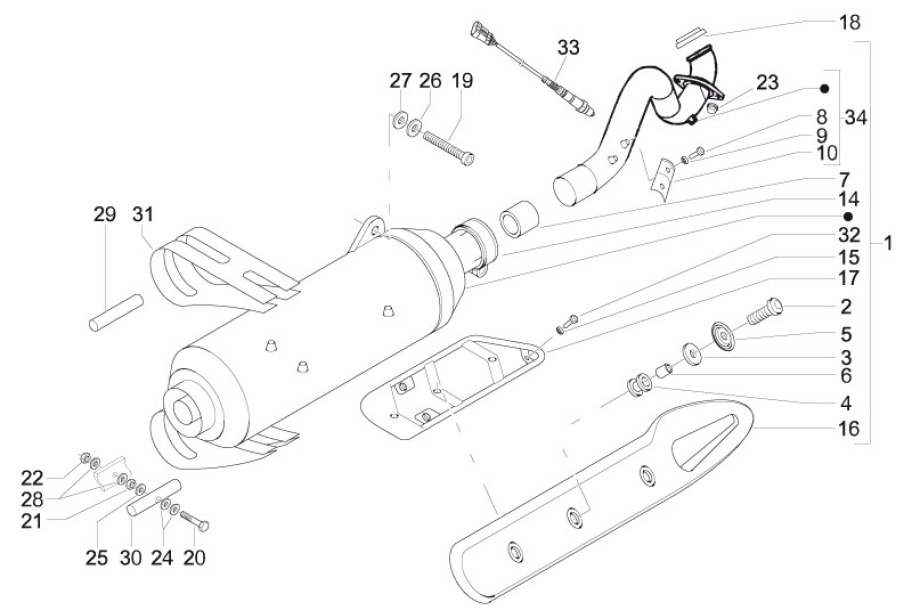 1.42 Výfuk - Gilera Nexus 500 4T LC 2009-2011 (ZAPM35200)