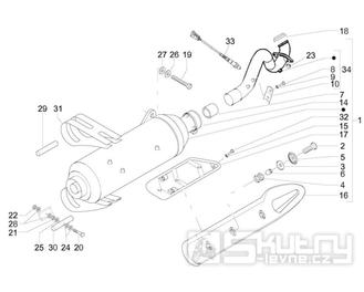 1.42 Výfuk - Gilera Nexus 500 4T LC 2006-2008 (ZAPM35200)