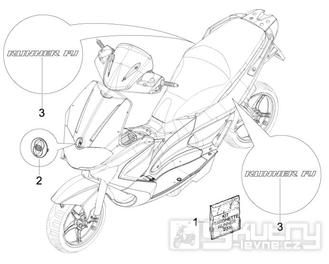 2.38 Samolepky, loga - Gilera Runner 50 PureJet ST 2008 (ZAPC46200)