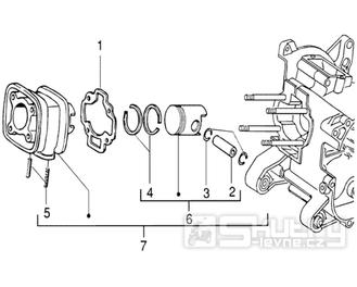 T4 Válec a pístní sada - Gilera DNA 50ccm 2T 2005 (ZAPC270003000001)