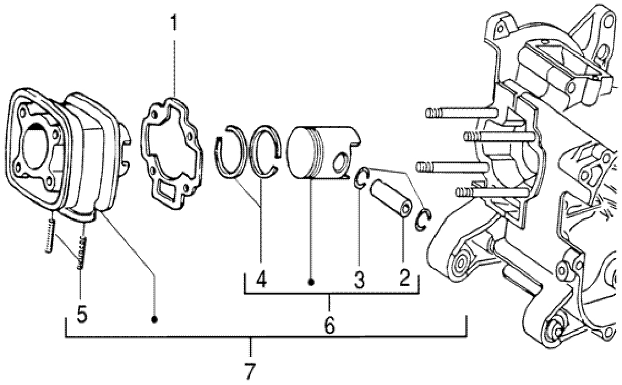 T4 Válec a pístní sada - Gilera DNA 50ccm 2T 2005 (ZAPC270003000001)