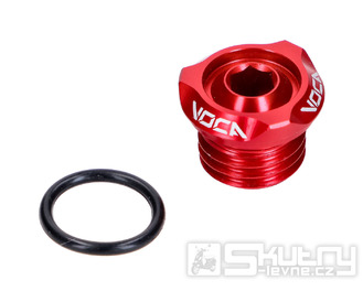 Olejová zátka VOCA V2 CNC červená pro Minarelli AM, Generic, KSR-Moto, Keeway, Motobi, Ride, 1E40MA, 1E40MB