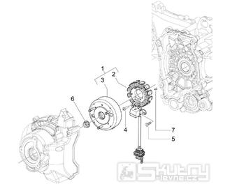 1.21 Magneto dobíjení - Gilera Nexus 125 4T LC 2007-2008 (ZAPM35700)