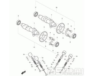 08h Vačková hřídel / Ventily zadní - Hyosung GT 125 N E3 (Naked)