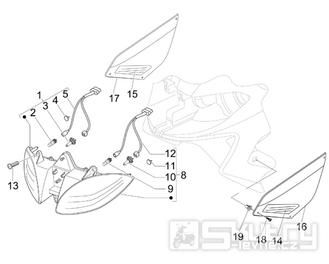 6.03 Přední světlo a blinkry - Gilera Nexus 500 4T LC 2009-2011 (ZAPM35200)