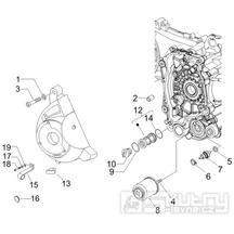 1.23 Kryt magneta dobíjení, olejový filtr - Gilera Runner 200 VXR 4T LC Race 2006 UK (ZAPM46200)